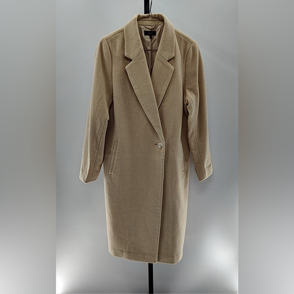 Quince Women Italian Wool Classic Single-Breasted Coat Macadamia M